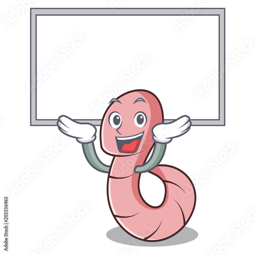 Up board worm character cartoon style photo