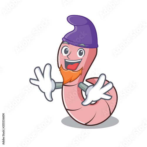 Elf worm character cartoon style photo