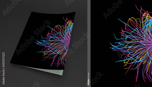 Textbook, booklet or notebook mockup. Business brochure. Cover design template. Vector illustration.