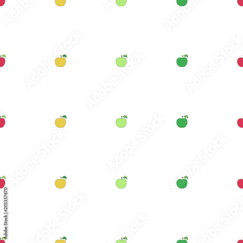 Fototapeta Naklejka Na Ścianę i Meble -  Seamless pattern with cartoon colorful apples.