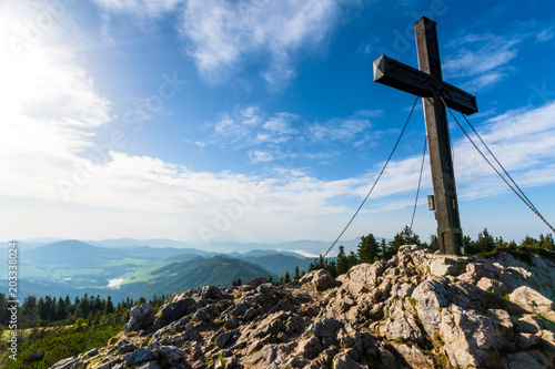 summit cross on "Hochlantsch" mountain in styria, Austria
