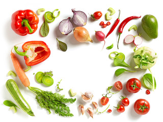 Papier peint photo Légumes Variété de légumes frais croquants  © Mara Zemgaliete