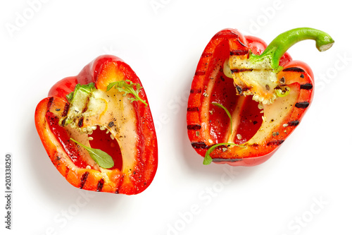 Fototapeta grilled paprika on white background