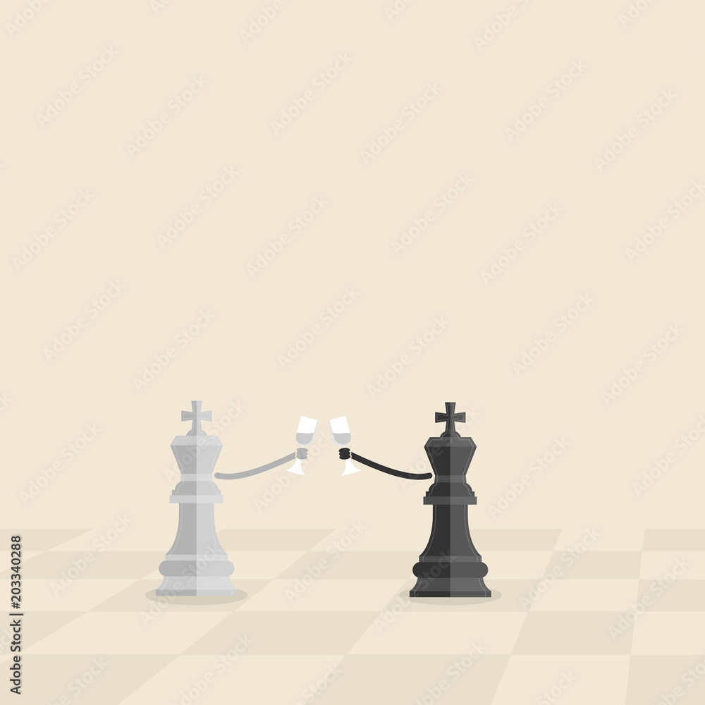 Φωτογραφία Black and Grey King of chess hold the glass of wine in his hand