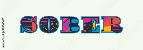 Sober Concept Word Art Illustration