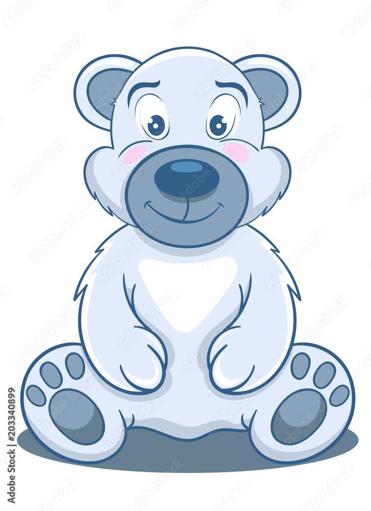 cartoon cute bear sitting, vector illustration cartoon cute bear sitting, vector illustration