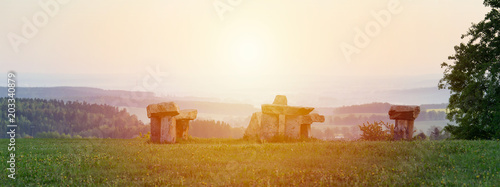 Photos Mystery stonehenge in village Krasejovka, Czech landscape