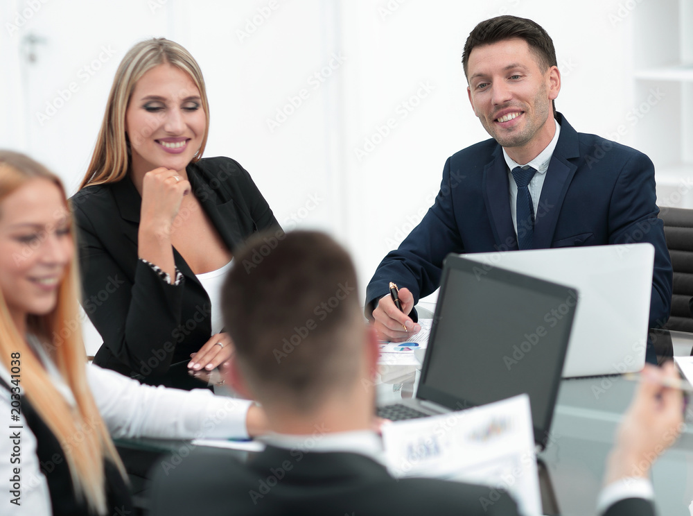 group of business people discussing a new financial project group of business people discussing a new financial project