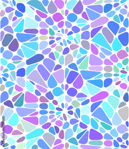 Vector background with a blue broken stained glass.  Broken window