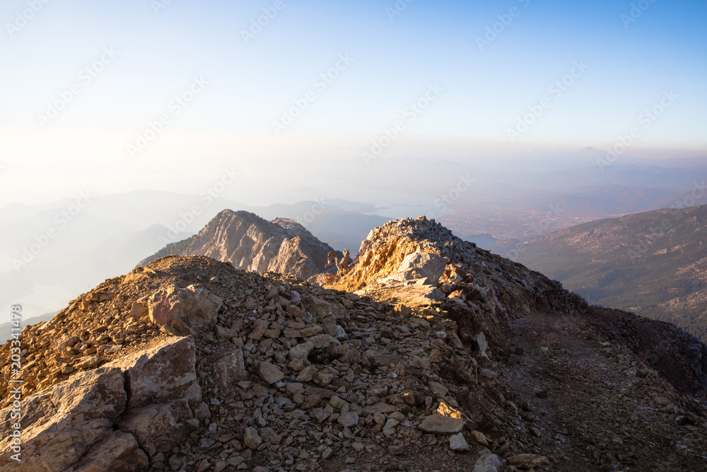 Obraz premium beautiful natural scene with rocky mountains, babadag, turkey