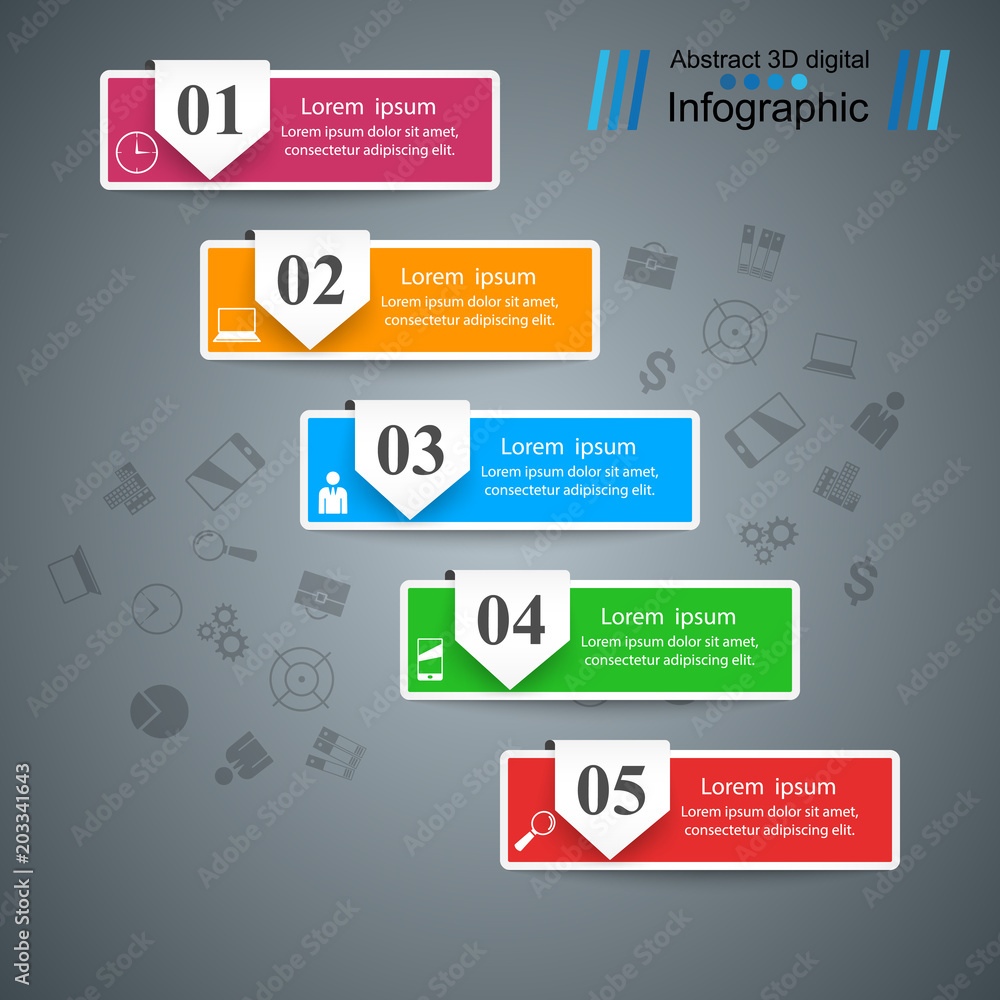 3D infographic design template and marketing icons. 3D infographic design template and marketing icons.