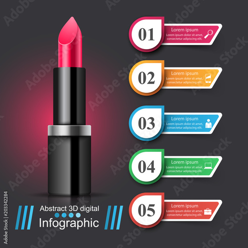Red pomade realistic icon. Business infographic. Vector eps 10