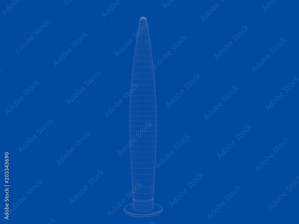 3d rendering of a blueprint lamp light holder isolate on a blue background 3d rendering of a blueprint lamp light holder isolate on a blue background