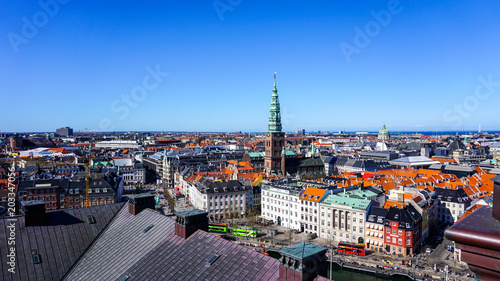 View over Copenhagen, Denmark from Christiansborg Palace photo