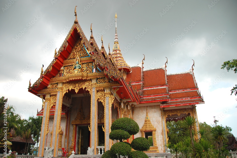 Naklejka premium Wat Chalong buddhist temple of Phuket island, Thailand