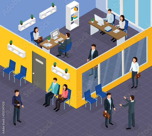 Employment Recruitment Isometric Composition 
