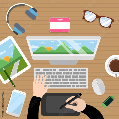 Illustrator Designer Workspace Illustration