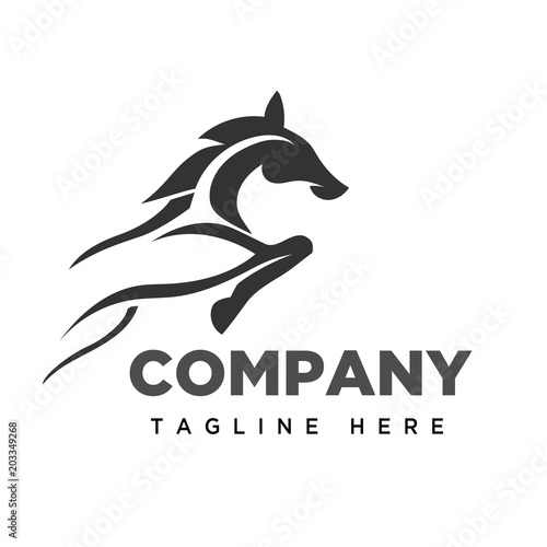 elegant Jumping horse logo