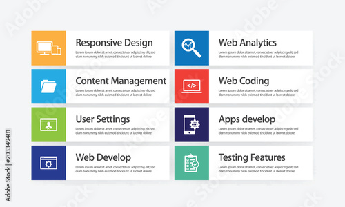 Web Design and Development Infographic Icon Set