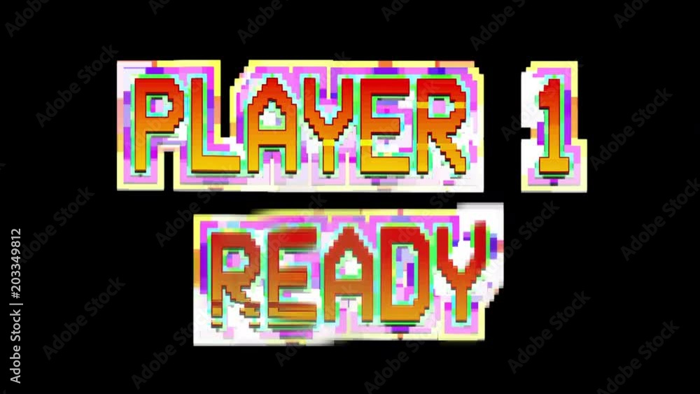 player 1 ready words from retro computer arcade game player 1 ready words from retro computer arcade game