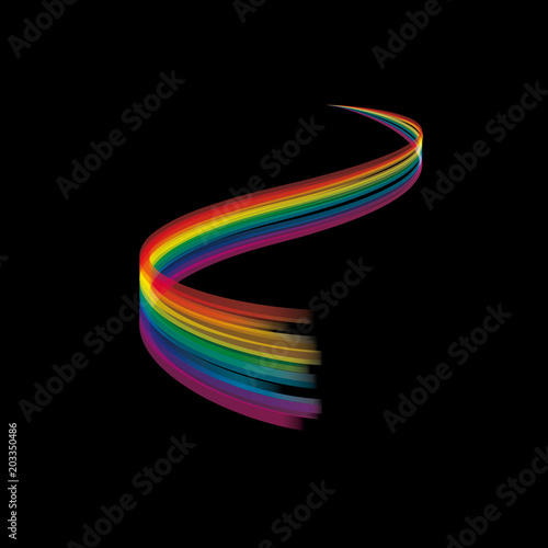 Abstract vector wake moving, rainbow dynamic wind concept