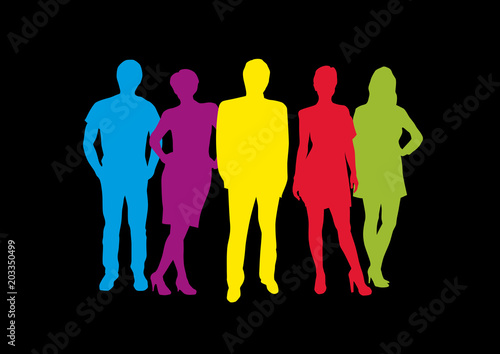 Vector people at the work, teamwork and collaboration
