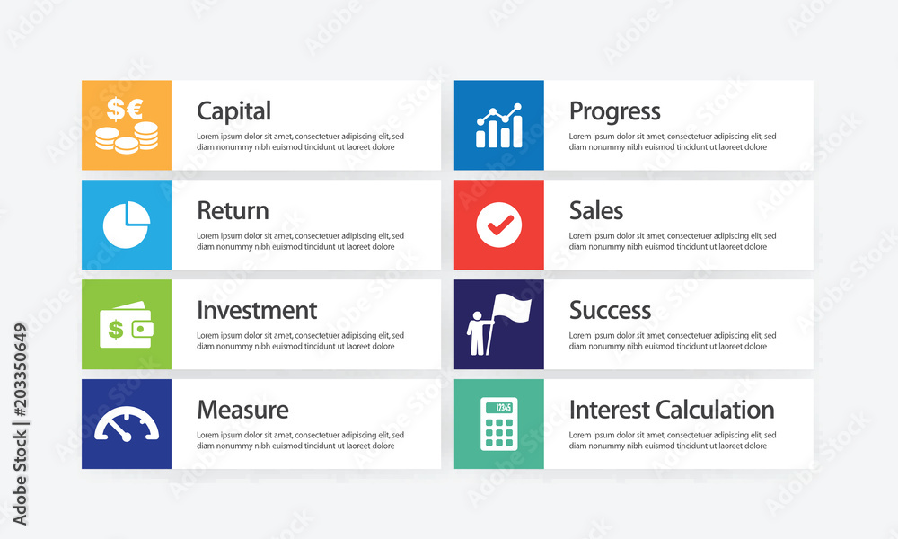 Return on Investment Infographic Icon Set