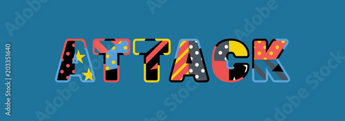Attack Concept Word Art Illustration