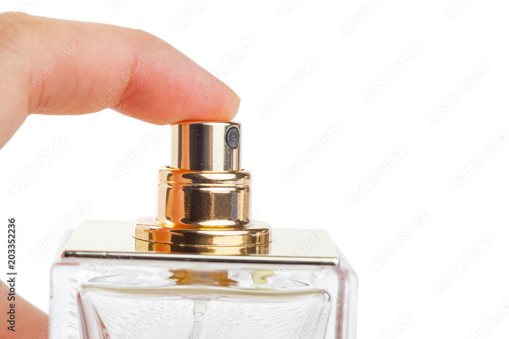 Bottle of perfume isolated of white background Bottle of perfume isolated of white background
