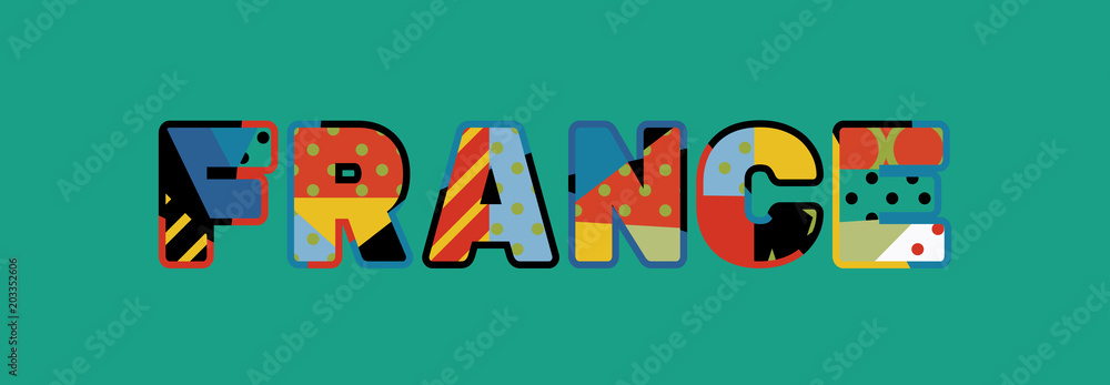 Fototapeta premium France Concept Word Art Illustration