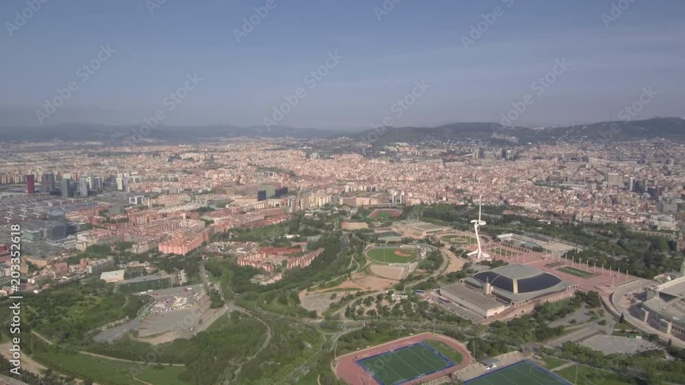 Montjuic cemetery. Barcelona. Aerial shot.