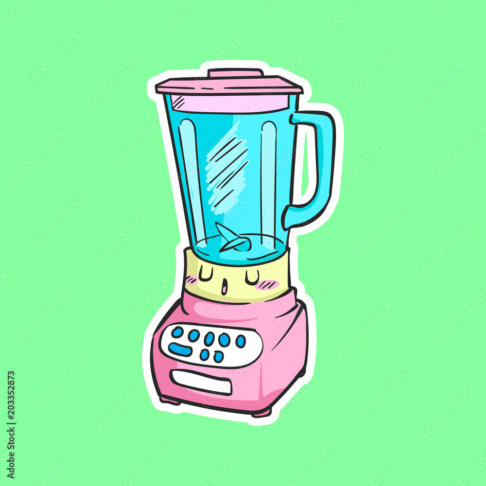 cute blender sticker collection vector de Stock Adobe Stock