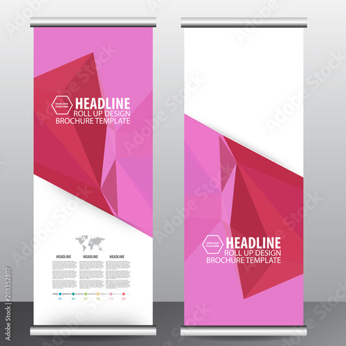 Roll up business brochure flyer banner design vertical template vector