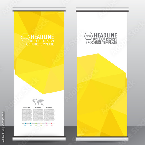 Roll up business brochure flyer banner design vertical template vector