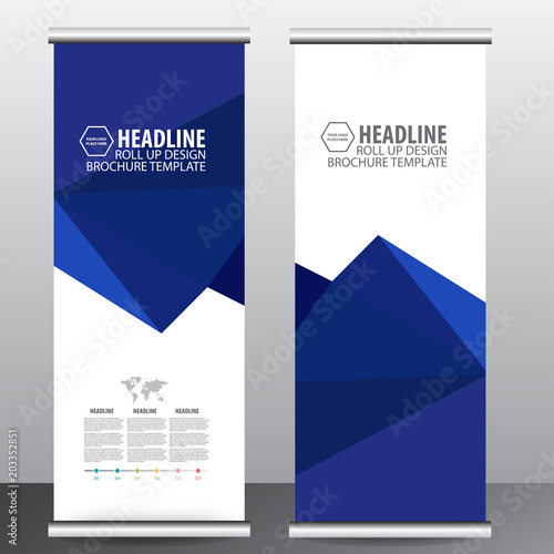 Roll up business brochure flyer banner design vertical template vector