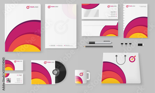 Corporate Identity. Professional Business Branding Kit including Letter Head, Web Banner or Header, Notepad and other objects. photo