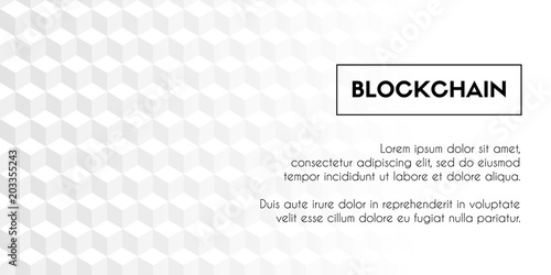 Blockchain. Geometrical white background template