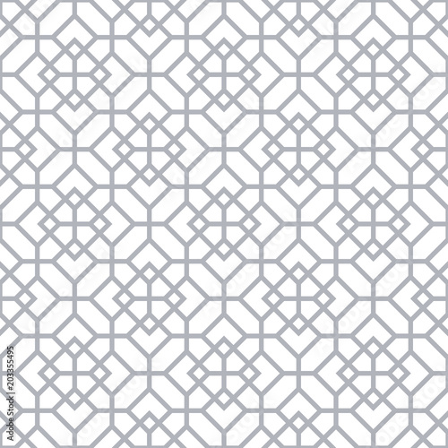 The geometric pattern with lines. Seamless vector background. White and grey texture. Graphic modern pattern. Simple lattice graphic design.