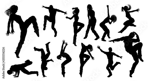 Street Dance Dancer Silhouettes