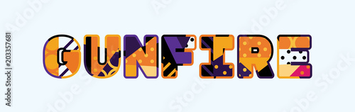 Gunfire Concept Word Art Illustration