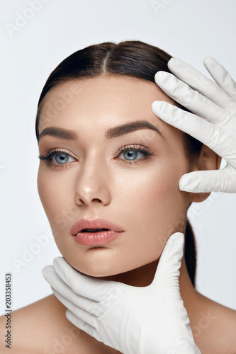 Beauty Face Skin Care. Beautiful Woman Face Before Operation