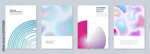 Minimal brochure templates with dynamic fluid shapes, colorful circles in minimalistic style. Templates for flyer, leaflet, brochure, report, presentation. Minimal concept, vector illustration
