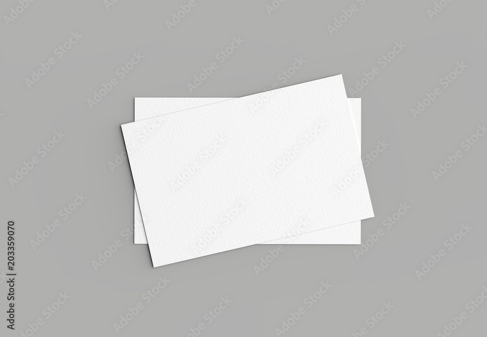 Business card mock up isolated on gray background. Horizontal. 3D illustrating. Business card mock up isolated on gray background. Horizontal. 3D illustrating.