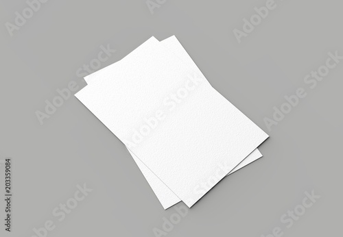 Business card mock up isolated on gray background. Vertical. 3D illustrating. © Salih