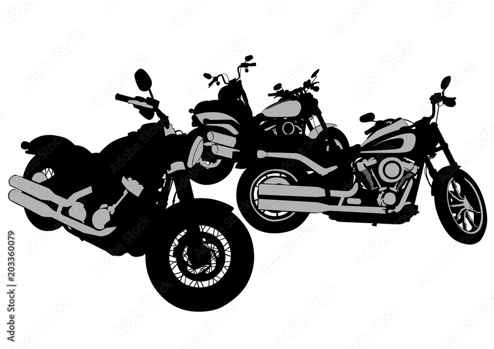 Obraz premium Old american bike on white background