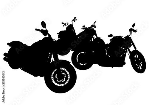 Old american bike on white background