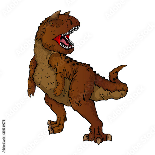 Isolated illustration of a cartoon Carnotaur