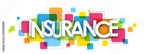 INSURANCE colourful letters icon