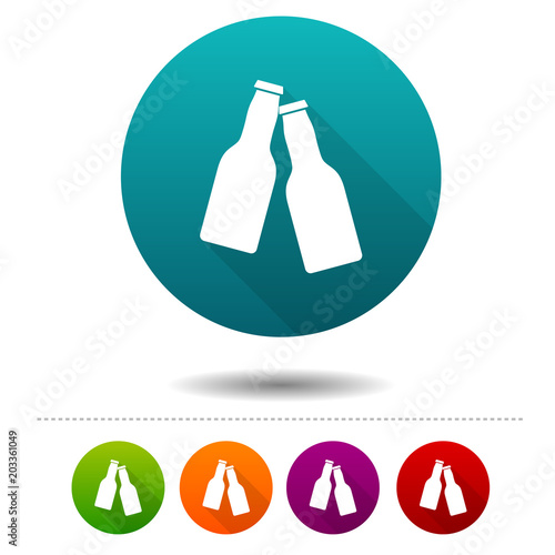 Beer bottles icon. Father's Day symbol sign. Web Button.