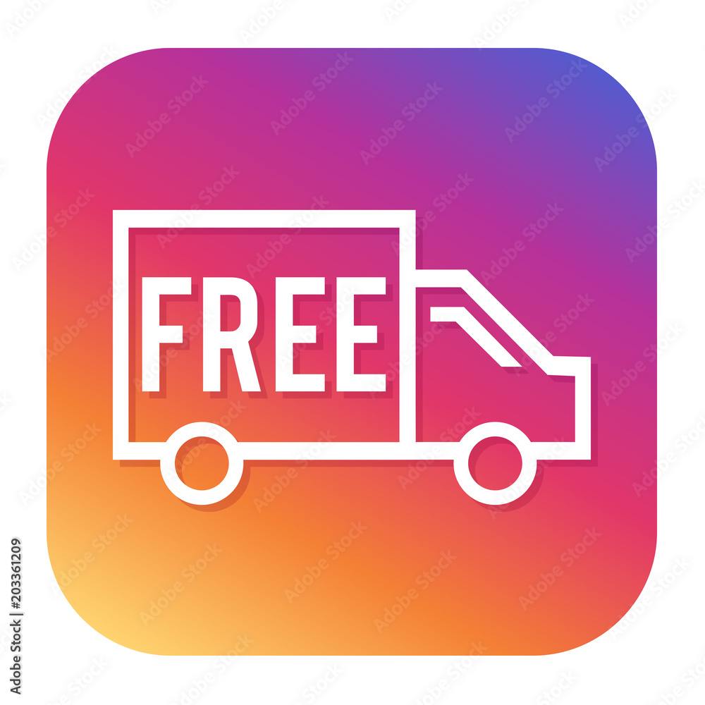 Free shipping icon with hipster button. Shipping button. Shopping symbol. Free shipping icon with hipster button. Shipping button. Shopping symbol.